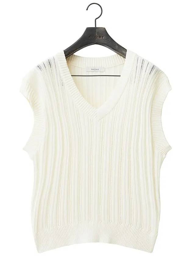 Cotton Stripe Damage Vest Ivory - NOIRER - BALAAN 3