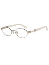 Eyewear Oval Titanium Eyeglasses White - SALVATORE FERRAGAMO - BALAAN 1