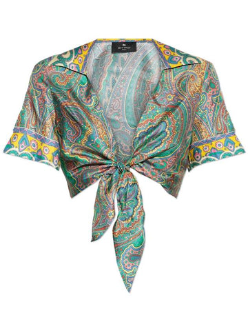 Etro Short Silk Shirt, Women's, Multicolour - ETRO - BALAAN 1