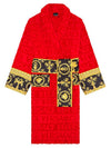 Baroque Pattern Bathrobe Lounge Wear Red - VERSACE - BALAAN 1