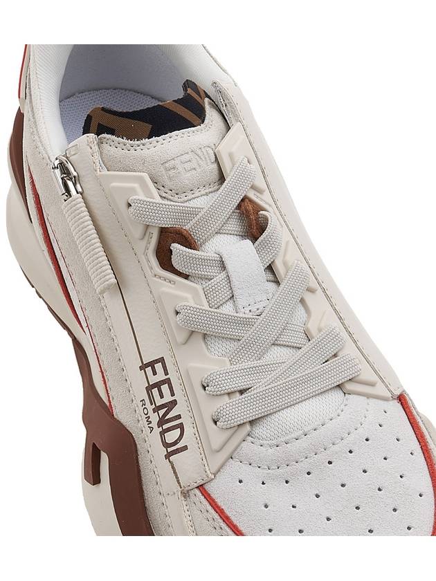 Flow Leather Low Top Sneakers White - FENDI - BALAAN 9