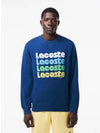 Ombre Print Fleece Sweatshirt Navy - LACOSTE - BALAAN 2