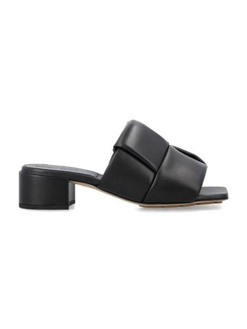 Intrecciato Patch Mule Heel Black - BOTTEGA VENETA - BALAAN 1