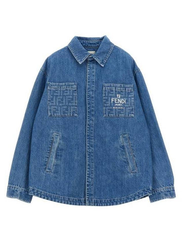 24SS Kids Casual Jacket JUA196AMHXF0QG0 Light Blue - FENDI - BALAAN 1