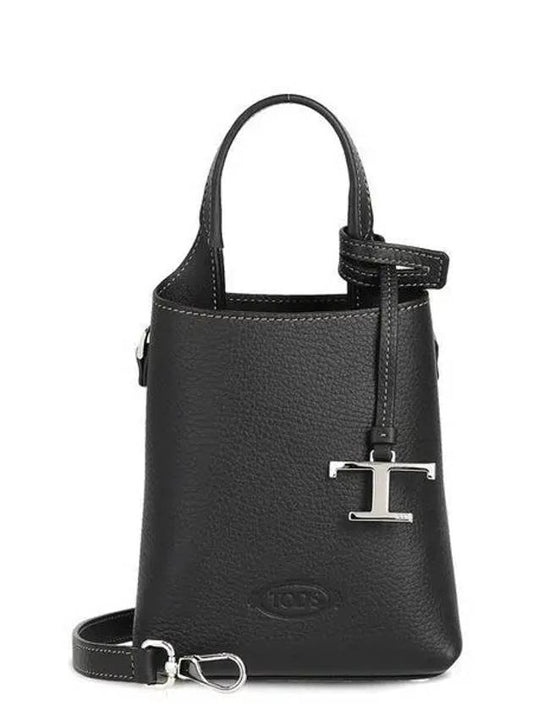 Micro Leather Mini Tote Bag Black - TOD'S - BALAAN 2