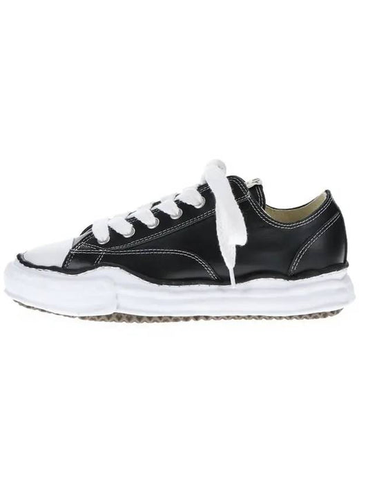 Maison Peterson OG Sole Leather Low Top Sneakers Black - MAISON MIHARA YASUHIRO - BALAAN 1