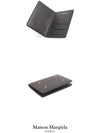 Stitched Bi-Fold Leather Card Wallet Black - MAISON MARGIELA - BALAAN 6