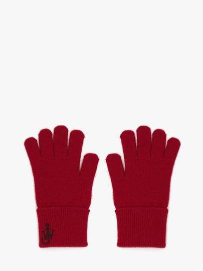 Embroidered Logo Wool Gloves Red - JW ANDERSON - BALAAN 2