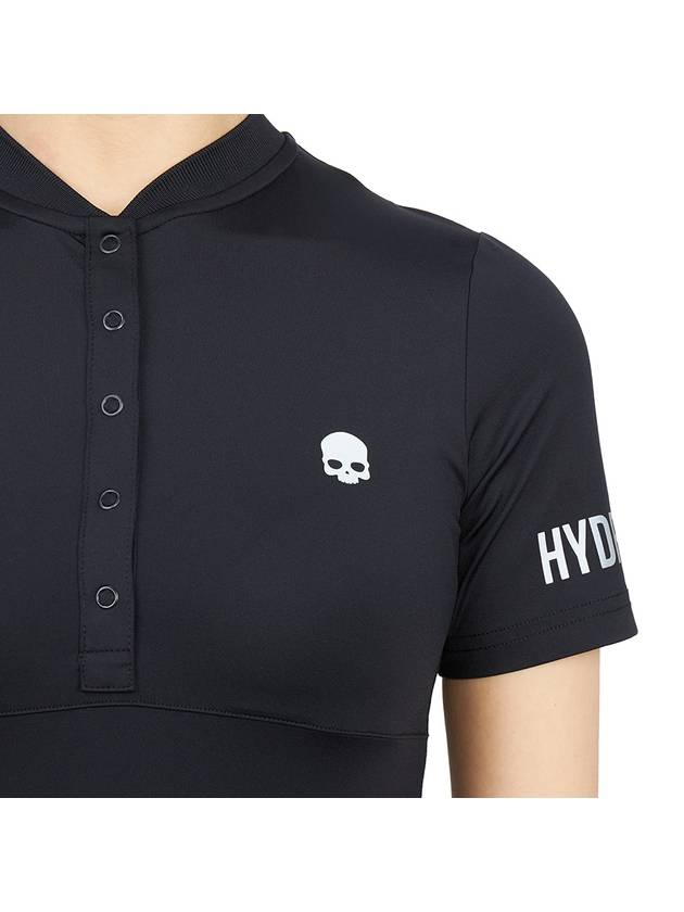 Women's Golf Serafino Classic Short Sleeve PK Shirt Black - HYDROGEN - BALAAN 10