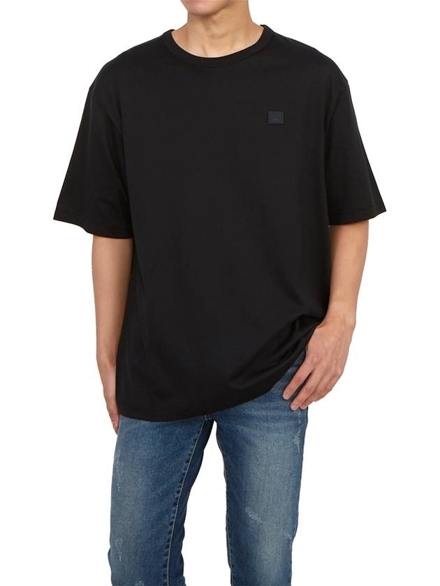 Logo Patch Cotton Short Sleeve T-Shirt Black - ACNE STUDIOS - BALAAN 5