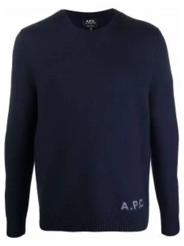 Edward Embroidered Logo Knit Top Navy - A.P.C. - BALAAN 2