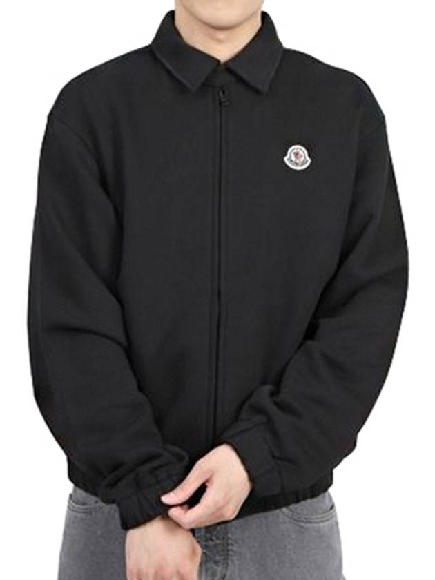 8G00058 89AEN 998 Logo Patch Zipup Jacket Black Men's Jacket TEO - MONCLER - BALAAN 1