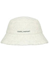 Denji Logo Wool Bucket Hat Chalk - ISABEL MARANT - BALAAN 3