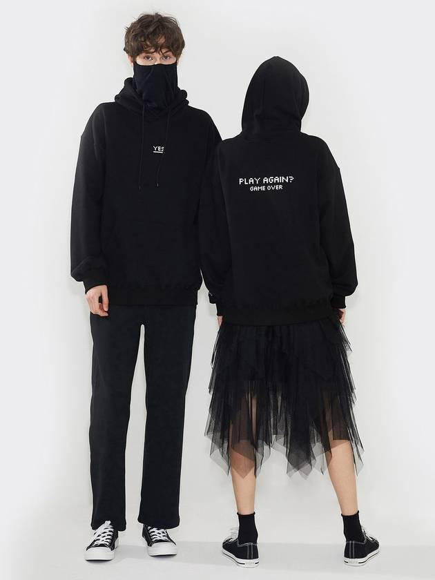 YES Mask Hoodie Oversize fit Black - AOX - BALAAN 7