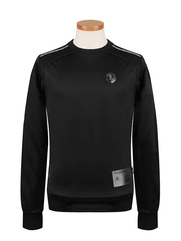 Logo Patch Crew Neck Sweatshirt Black - PHILIPP PLEIN - BALAAN 4