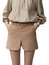 Women's Short Skirt Beige - AOW - BALAAN 1