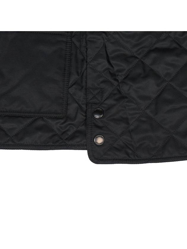 Kids Corduroy Collar Diamond Quilted Jacket Black - BURBERRY - BALAAN 11