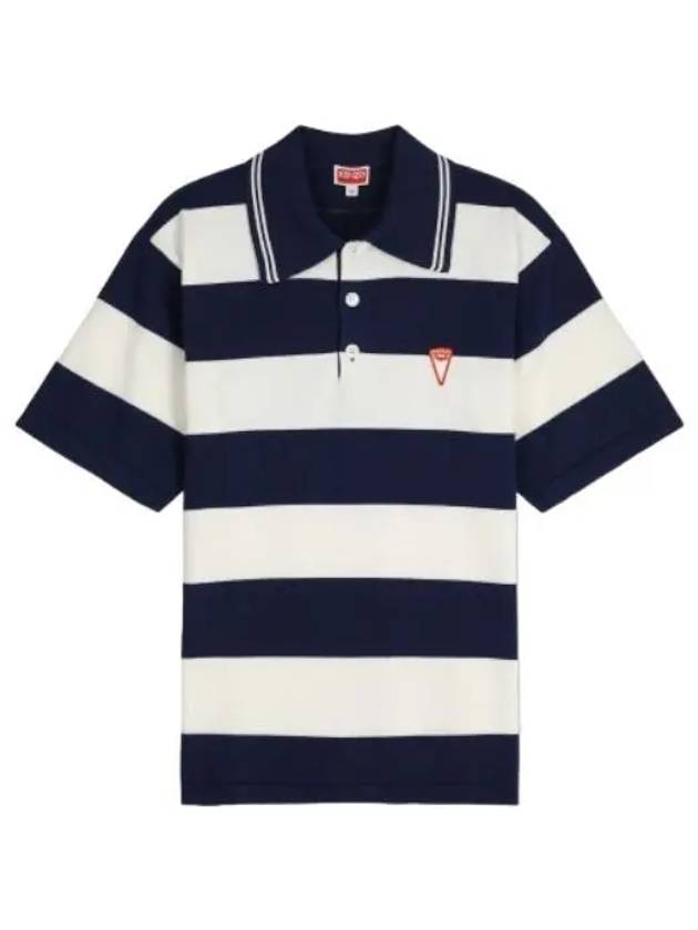 Naughty Stripe Polo Shirt Midnight Blue Collar T - KENZO - BALAAN 1