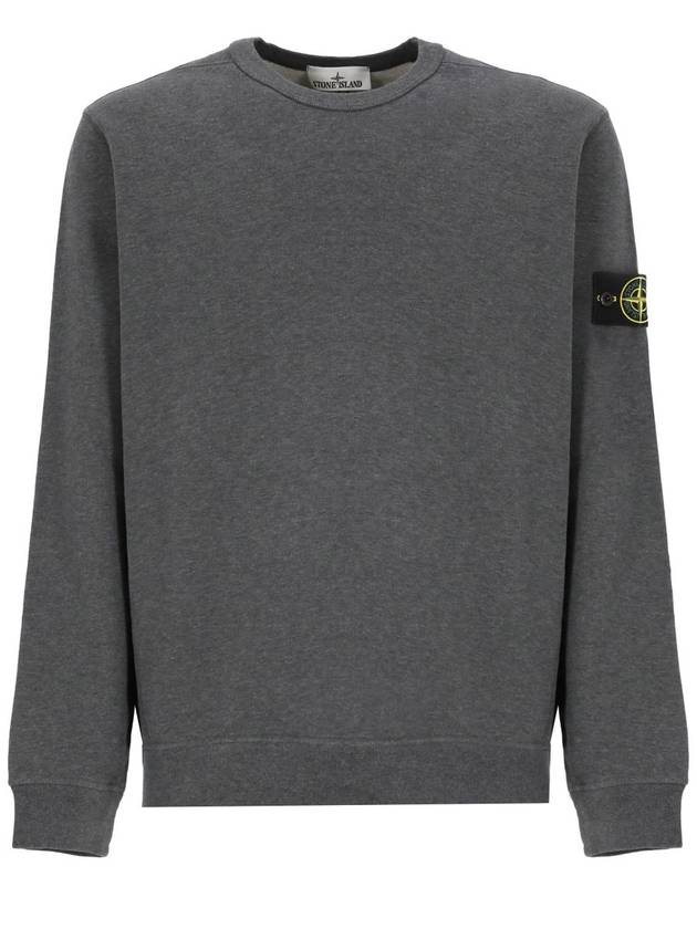 Wappen Patch Crew Neck Cotton Sweatshirt Dark Grey - STONE ISLAND - BALAAN 2