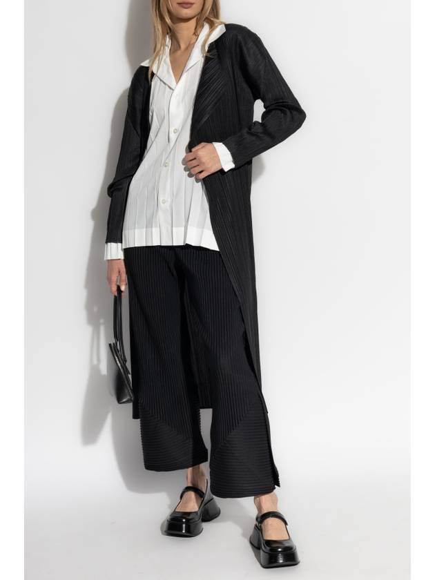 Pleats Basic Long Cardigan Black - ISSEY MIYAKE - BALAAN 3