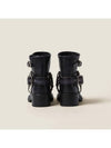 Vintage Look Leather Middle Boots Black - MIU MIU - BALAAN 4