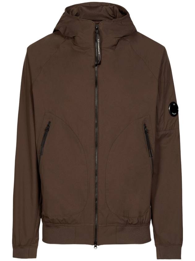 Protech Lens Wappen Hooded Jacket Brown - CP COMPANY - BALAAN 1