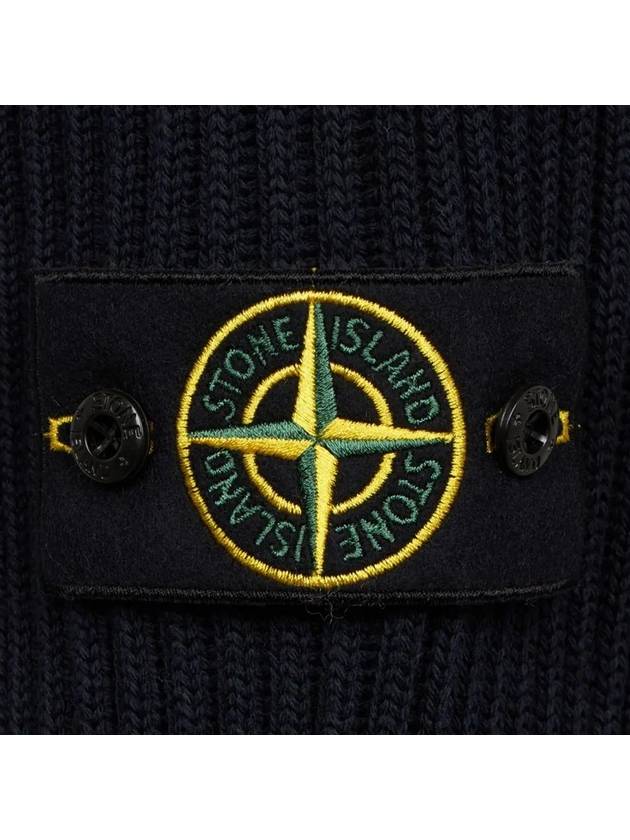 Full Rib Wool Knit Top Black - STONE ISLAND - BALAAN 5