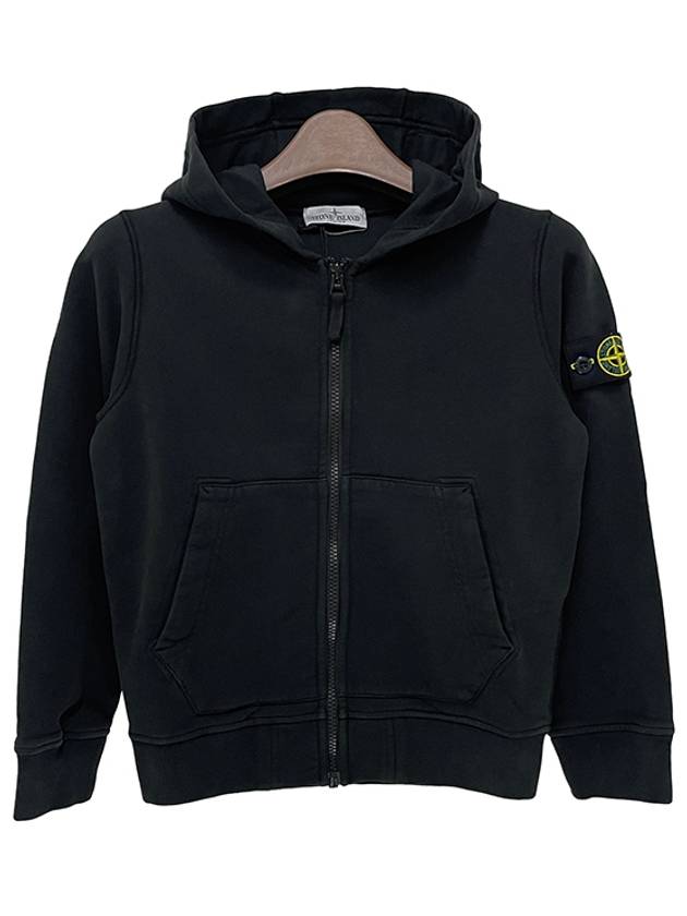 Kids Wappen Patch Zip-Up Hoodie Black - STONE ISLAND - BALAAN 2