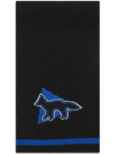 And Wonder Fox Muffler Scarf Black Unisex - MAISON KITSUNE - BALAAN 1