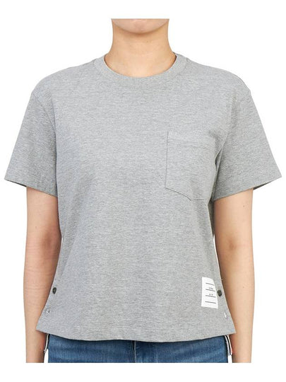 Midweight Jersey Boxy Pocket Short Sleeve T-Shirt Light Grey - THOM BROWNE - BALAAN 2