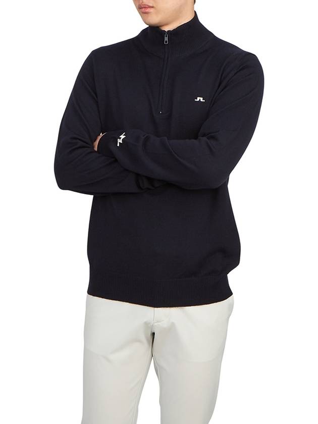 Men's Kian Zip-up Sweater Navy - J.LINDEBERG - BALAAN 6