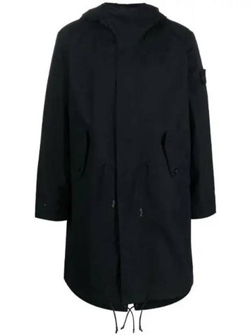 Ghost Piece Wappen Hoodie Parka Black - STONE ISLAND - BALAAN 1