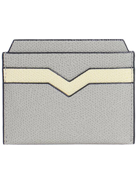 Pebble Leather Twotone Card Wallet Tundra SGNL0077028L99 VRJV - VALEXTRA - BALAAN 2