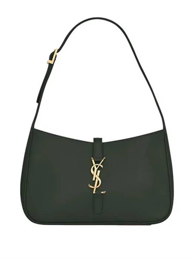 Le 5 A 7 Smooth Leather Hobo Shoulder Bag Dark Green - SAINT LAURENT - BALAAN 2