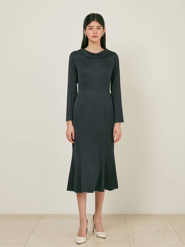 Jacqueline long dress navy - AME - BALAAN 5