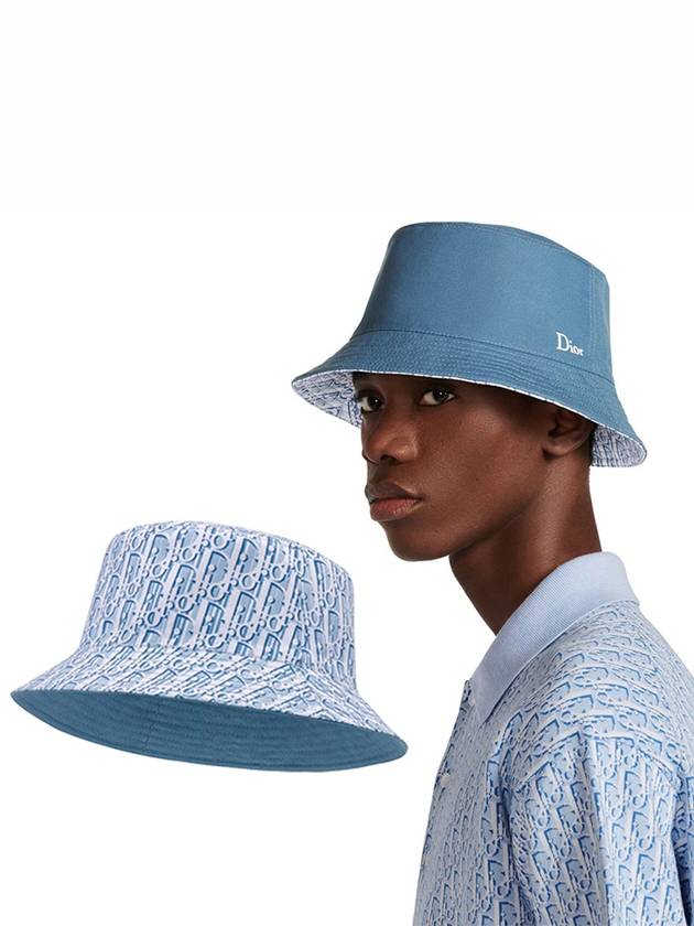 DIOR Reversible Oblique Bucket Hat Blue Up to 80 Off at BALAAN