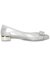 Ferragamo Vara Bow Women's Jelly Flat Shoes VARA JELLY SILVER 0726366 - SALVATORE FERRAGAMO - BALAAN 4