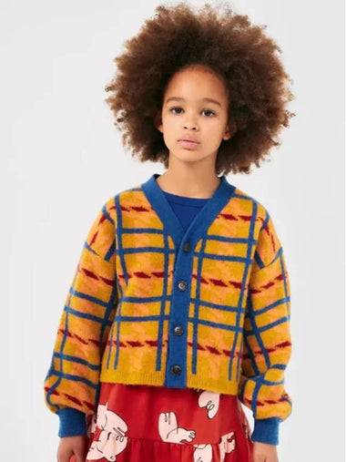 Madras Check Jacquard Cardigan B224AC122 Italian Kids - BOBO CHOSES - BALAAN 1