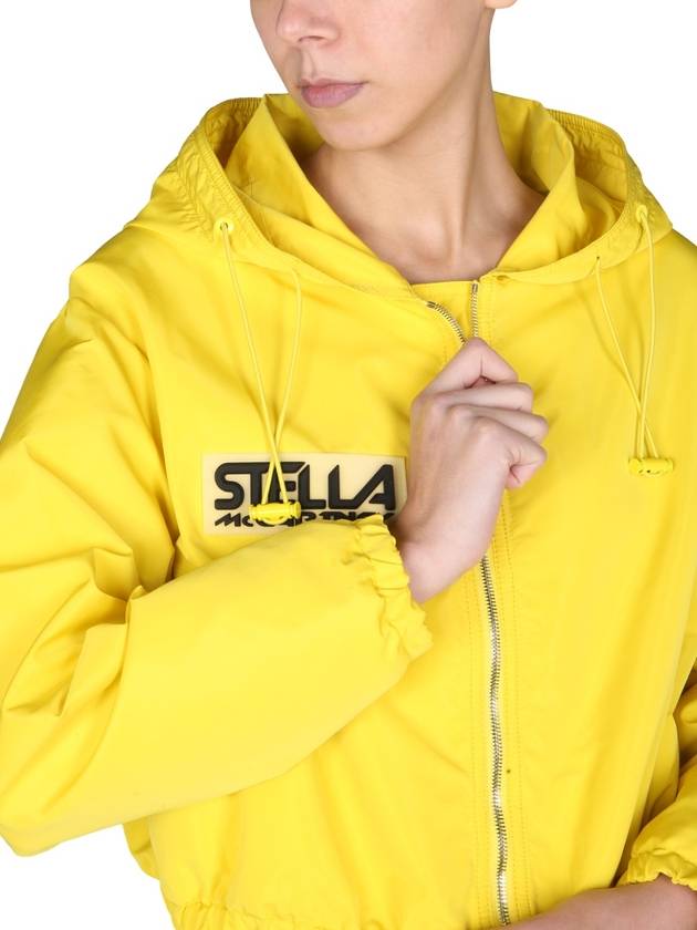 Logo Recycled Crop Hooded Jacket Yellow - STELLA MCCARTNEY - BALAAN 5