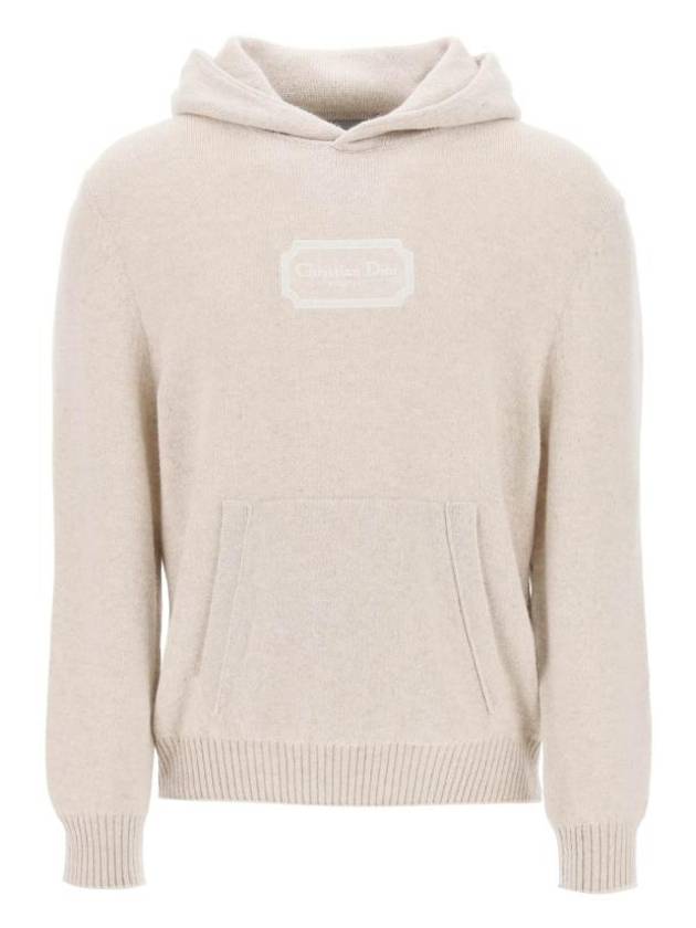 Logo Cashmere Hoodie Beige - DIOR - BALAAN 1