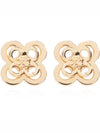 Double T Plaque Earrings Gold - TORY BURCH - BALAAN 2