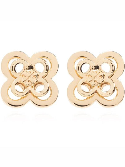 Double T Plaque Earrings Gold - TORY BURCH - BALAAN 2