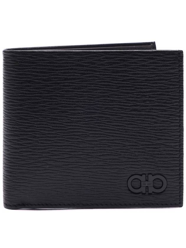 Gancini Half Wallet Black - SALVATORE FERRAGAMO - BALAAN 3