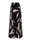 Feather Pattern Silk Straight Pants Black - ALEXANDER MCQUEEN - BALAAN 3