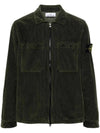 Wappen Patch Corduroy Cotton Jacket Green - STONE ISLAND - BALAAN 1