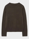 Micro ribbed square neck knit deep brown - NOIRER - BALAAN 3