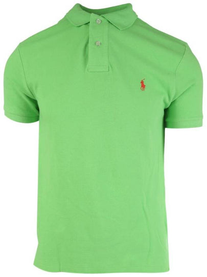 Men's Pony Logo Slim Fit Short Sleeve PK Shirt Green - POLO RALPH LAUREN - BALAAN 2