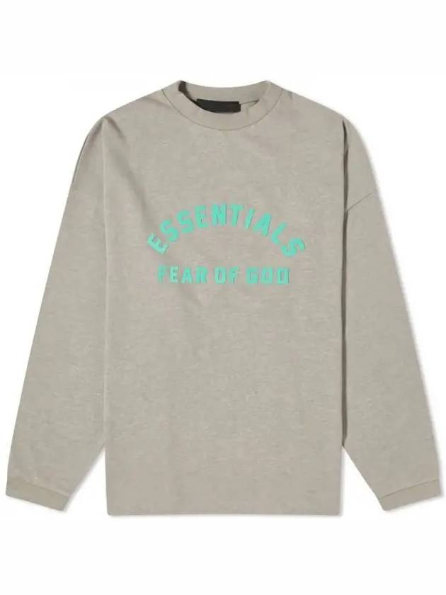 Spring long sleeve printed t-shirt dark heather oatmeal 195510 - FEAR OF GOD ESSENTIALS - BALAAN 1