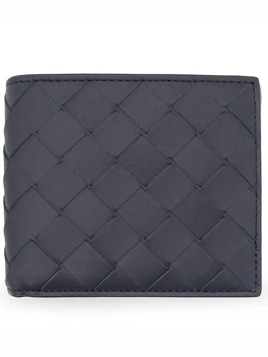 Intrecciato Leather Half Wallet Navy - BOTTEGA VENETA - BALAAN 2