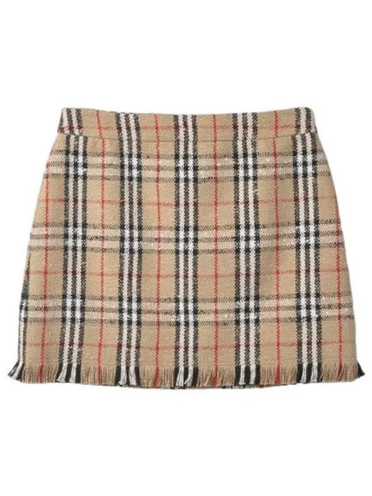 Mini Vintage Check Boucl Skirt Archive Beige Women s - BURBERRY - BALAAN 1